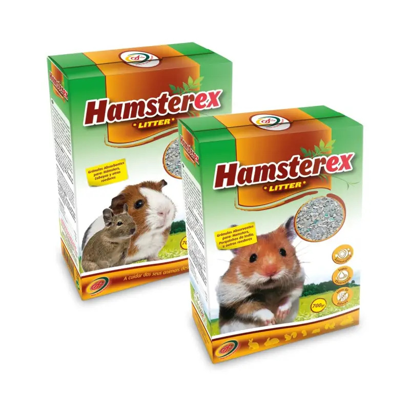 Areia Absorvente e Aromatizada Hamsterex Litter para Hamsters e Roedores 700gr OrniEx