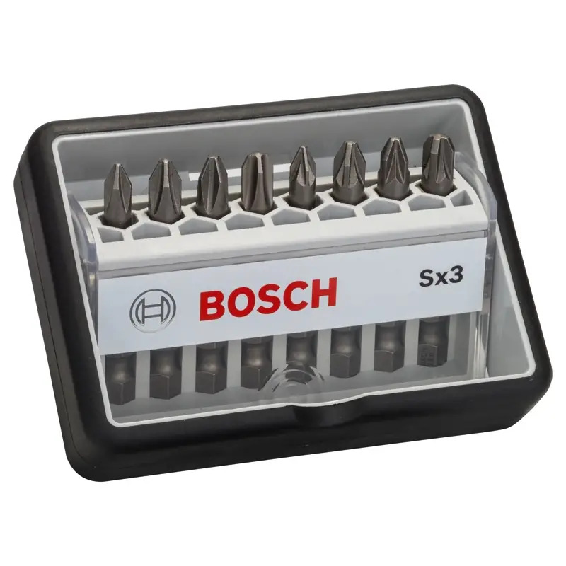 Conjunto de 8 pontas de aparafusar Robust Line Sx extraduras 2607002558 Bosch