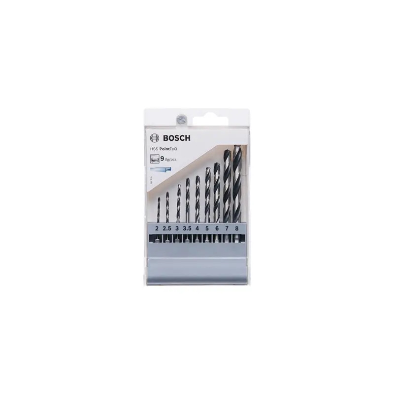 Conjunto de brocas hex. em HSS PointTeQ, 9 unidades, 2 - 8 mm 2607002826 Bosch Conjunto de brocas hex. em HSS PointTeQ, 9 unidades, 2 - 8 mm 2607002826 Bosch
