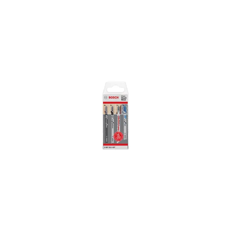 Conjunto de lâminas de serra vertical para madeira e metal, 15 unidades, encabadouro em T 2607011437 Bosch Conjunto de lâminas de serra vertical para madeira e metal, 15 unidades, encabadouro em T 2607011437 Bosch