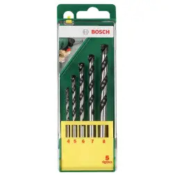 Broca hormigón Set 5 uds 4, 5, 6, 7, 8mm - 1220680478