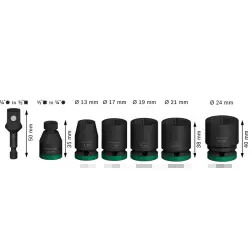 PRO Chave Impact 1/2" Standard 7-PC Set #1 - 1220680576