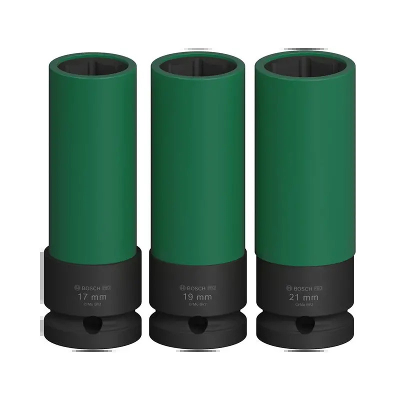 PRO Impact Socket Set com coberturas em PET, 1/2", profundidade extra, 3 peças 2608003033 Bosch PRO Impact Socket Set com coberturas em PET, 1/2", profundidade extra, 3 peças 2608003033 Bosch