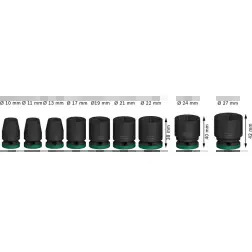 PRO Chave Impact 1/2" Standard 9-PC Set #2 - 1220680582