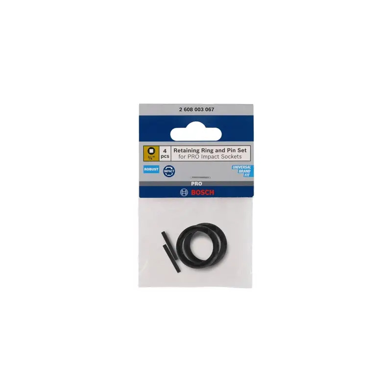 Retaining Ring and Pin Set for PRO ImpactSocket, 3/4", 4 peças 2608003067 Bosch Retaining Ring and Pin Set for PRO ImpactSocket, 3/4", 4 peças 2608003067 Bosch