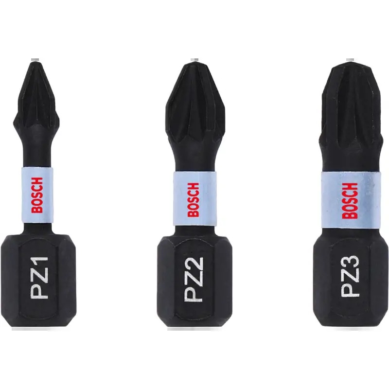 Ponta PRO Pozidriv Impact, PZ1x25, PZ2x25, PZ3x25 mm, 3 unid. 2608522471 Bosch Ponta PRO Pozidriv Impact, PZ1x25, PZ2x25, PZ3x25 mm, 3 unid. 2608522471 Bosch