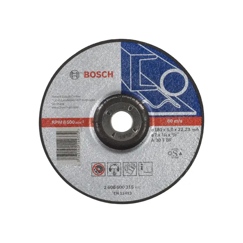 Disco de rebarbar PRO Metal, 180 x 6 x 22,23 mm 2608600315 Bosch Disco de rebarbar PRO Metal, 180 x 6 x 22,23 mm 2608600315 Bosch