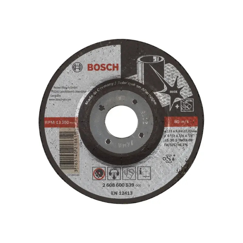 Disco de rebarbar PRO Stainless Steel, 115 x 6 x 22,23 mm 2608600539 Bosch