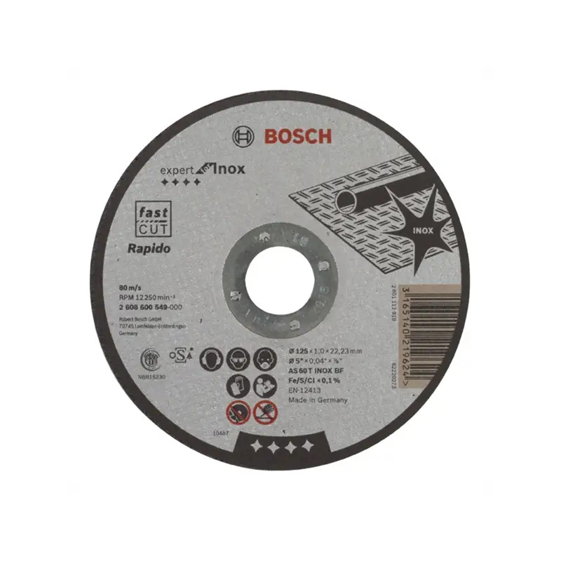Disco abrasivo PRO Stainless Steel and Metal, 125 x 1 x 22,23 mm 2608600549 Bosch