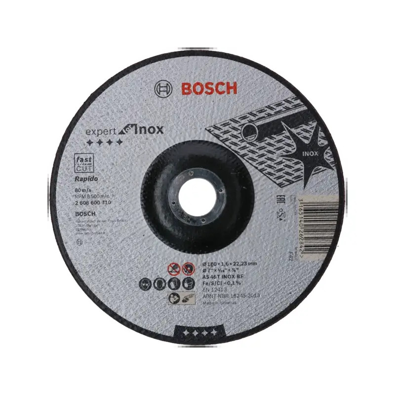 Disco abrasivo PRO Stainless Steel and Metal, 180 x 1,6 x 22,23 mm 2608600710 Bosch