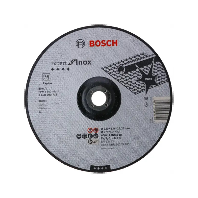 Disco abrasivo PRO Stainless Steel and Metal, 230 x 1,9 x 22,23 mm 2608600711 Bosch Disco abrasivo PRO Stainless Steel and Metal, 230 x 1,9 x 22,23 mm 2608600711 Bosch