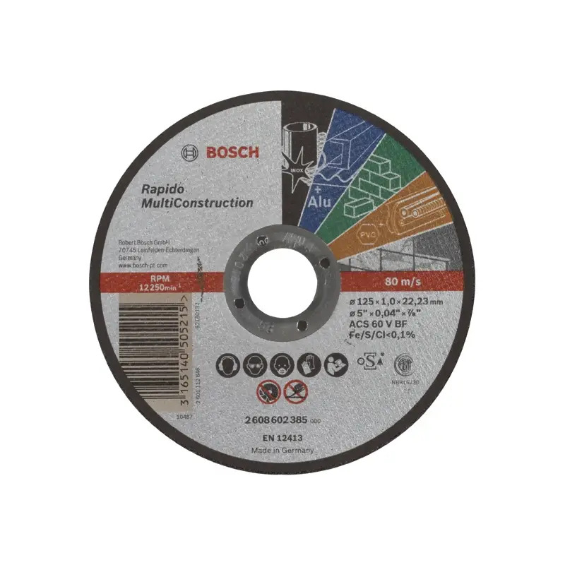 Disco abrasivo PRO Multi Material, 125 x 1 x 22,23 mm 2608602385 Bosch