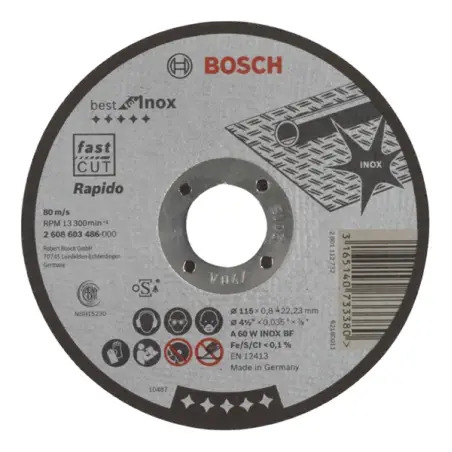 Corte direito Best Inox-Rapido:115x0,8mm - 1220681633