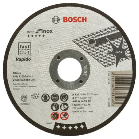 Corte direito Best Inox-Rapido:125x0,8mm - 1220681634