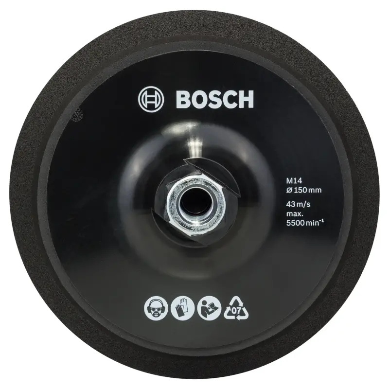 Prato de apoio M14, diâmetro de 150 mm, com sistema de fixação autoaderente 2608612027 Bosch