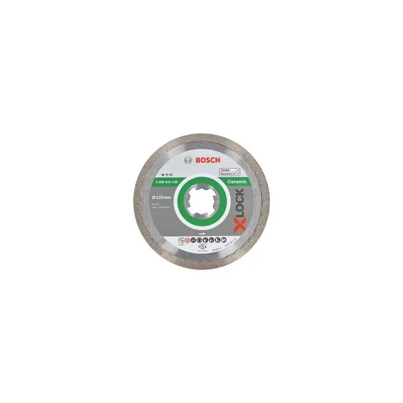Disco de corte com diamante X-LOCK Standard for Ceramic 125x22,23x1,6x7 2608615138 Bosch Disco de corte com diamante X-LOCK Standard for Ceramic 125x22,23x1,6x7 2608615138 Bosch
