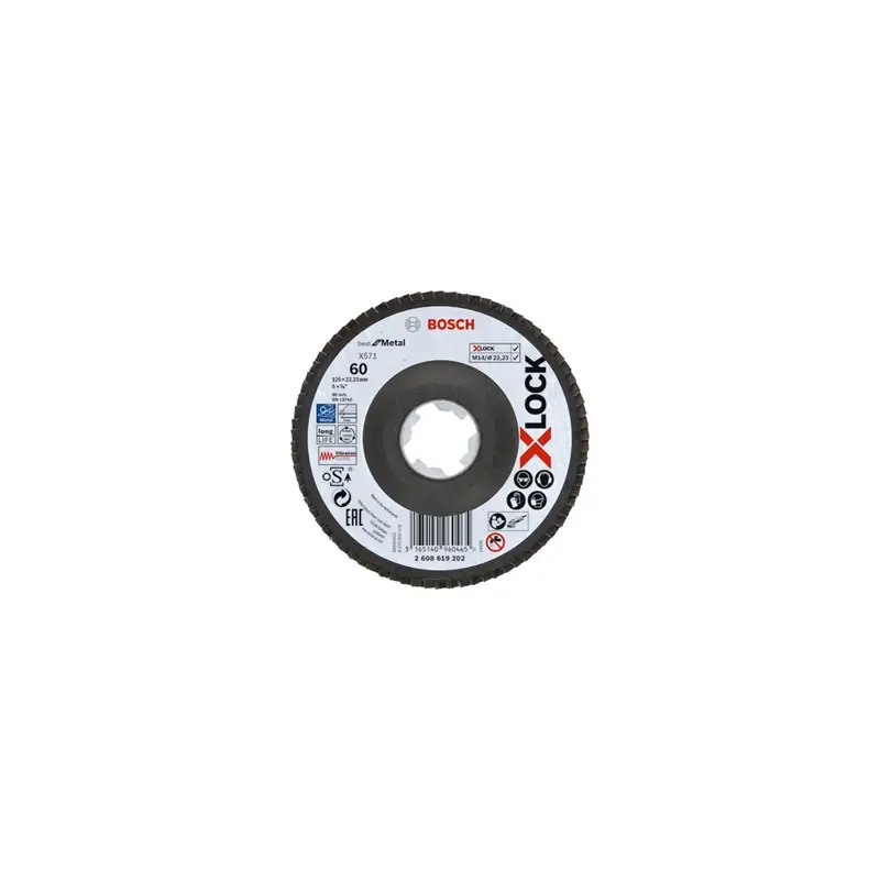 Disco de lamelas PRO X571 X-Lock, 125 mm, G60 2608619202 Bosch Disco de lamelas PRO X571 X-Lock, 125 mm, G60 2608619202 Bosch