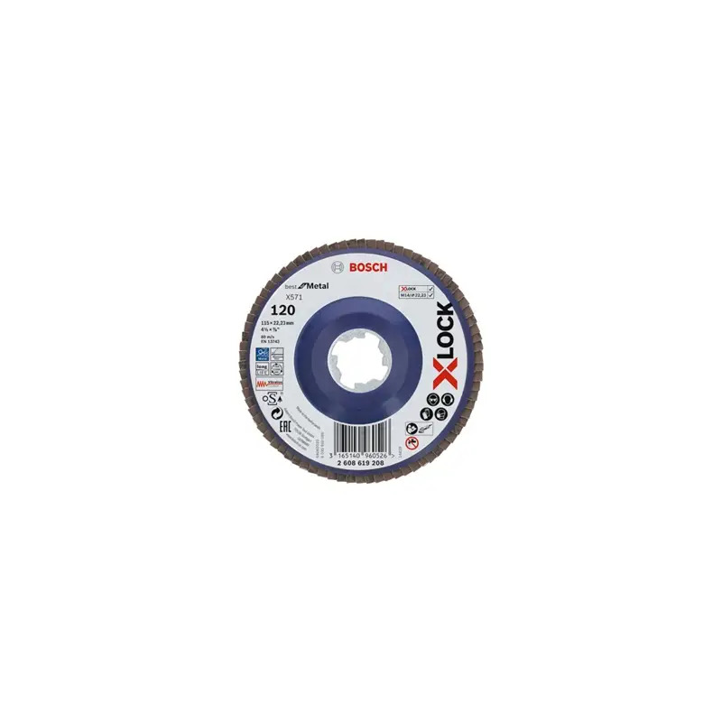 Disco de lamelas PRO X571 X-Lock, 115 mm, G120 2608619208 Bosch Disco de lamelas PRO X571 X-Lock, 115 mm, G120 2608619208 Bosch