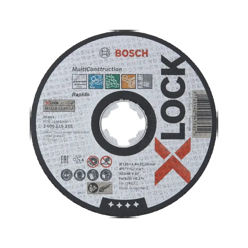 Disco abrasivo PRO Multi Material X-Lock, 125 x 1,6 x 22,23 mm 2608619270 Bosch Disco abrasivo PRO Multi Material X-Lock, 125 x 1,6 x 22,23 mm 2608619270 Bosch