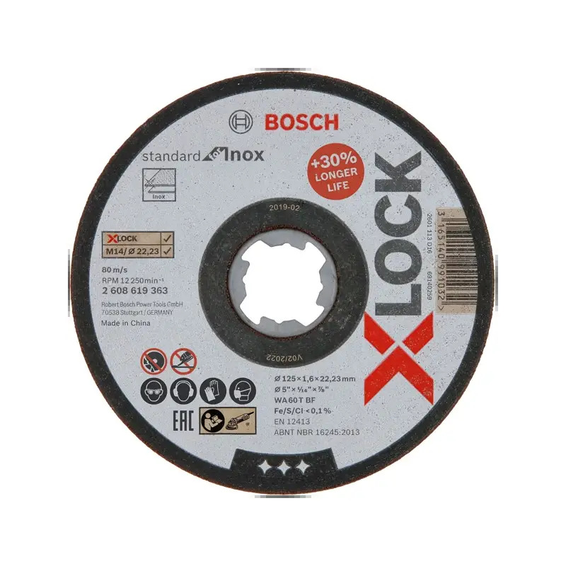 Disco abrasivo PRO Stainless Steel and Metal X-Lock, 125 x 1,6 x 22,23 mm 2608619363 Bosch Disco abrasivo PRO Stainless Steel and Metal X-Lock, 125 x 1,6 x 22,23 mm 2608619363 Bosch