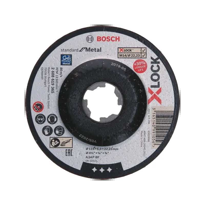 Disco de rebarbar PRO Metal X-Lock, 115 x 6 x 22,23 mm 2608619365 Bosch Disco de rebarbar PRO Metal X-Lock, 115 x 6 x 22,23 mm 2608619365 Bosch