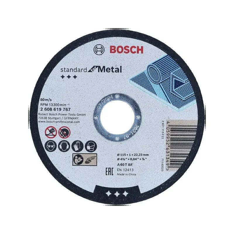 Disco abrasivo Standard for Metal, direito, 115 mm, 22,23 mm 2608619767 Bosch Disco abrasivo Standard for Metal, direito, 115 mm, 22,23 mm 2608619767 Bosch