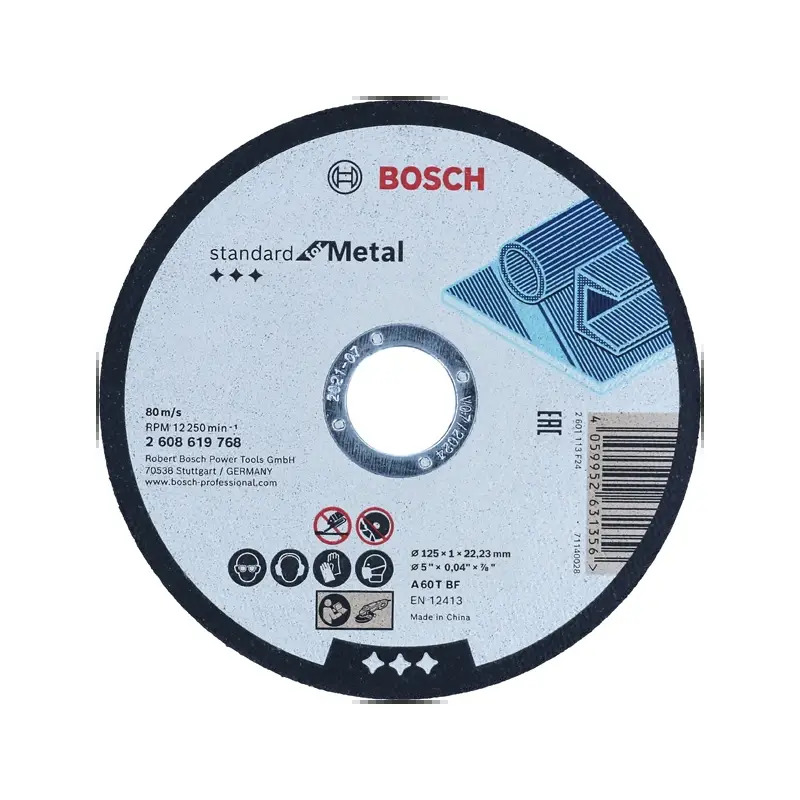 Disco abrasivo Standard for Metal, direito, 125 mm, 22,23 mm 2608619768 Bosch