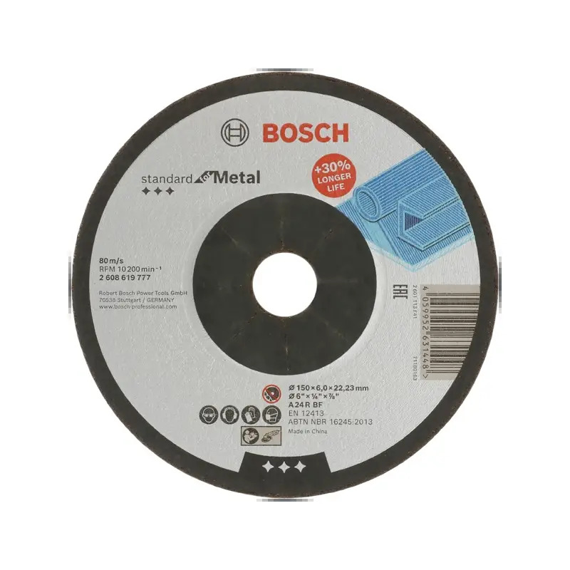 Disco de rebarbar PRO Metal, 150 x 6 x 22,23 mm 2608619777 Bosch