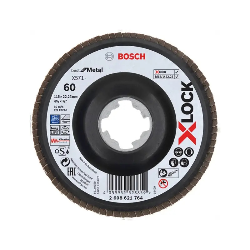 Disco de lamelas PRO X571 X-Lock, 115 mm, G60 2608621764 Bosch Disco de lamelas PRO X571 X-Lock, 115 mm, G60 2608621764 Bosch