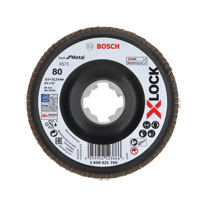 Disco de lamelas PRO X571 X-Lock, 115 mm, G80 2608621765 Bosch Disco de lamelas PRO X571 X-Lock, 115 mm, G80 2608621765 Bosch