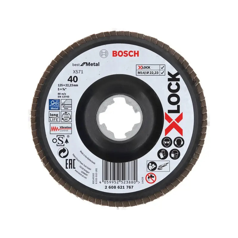 Disco de lamelas PRO X571 X-Lock, 125 mm, G40 2608621767 Bosch Disco de lamelas PRO X571 X-Lock, 125 mm, G40 2608621767 Bosch