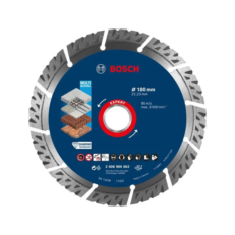 Discos de diamante EXPERT MultiMaterial, 180 x 22,23 x 2,4 x 12 mm 2608900662 Bosch