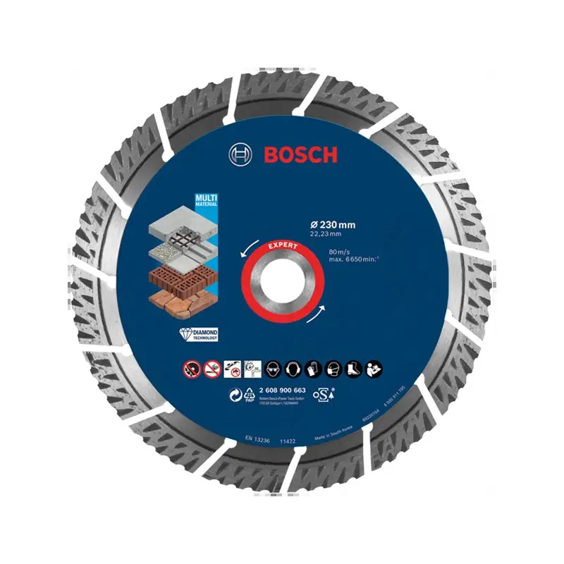 Discos de diamante EXPERT MultiMaterial, 230 x 22,23 x 2,4 x 15 mm 2608900663 Bosch Discos de diamante EXPERT MultiMaterial, 230 x 22,23 x 2,4 x 15 mm 2608900663 Bosch