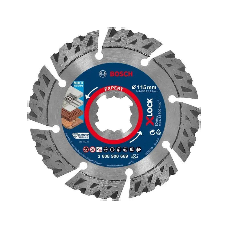 Discos de diamante X-LOCK EXPERT MultiMaterial 115 x 22,23 x 2,4 x 12 mm 2608900669 Bosch Discos de diamante X-LOCK EXPERT MultiMaterial 115 x 22,23 x 2,4 x 12 mm 2608900669 Bosch