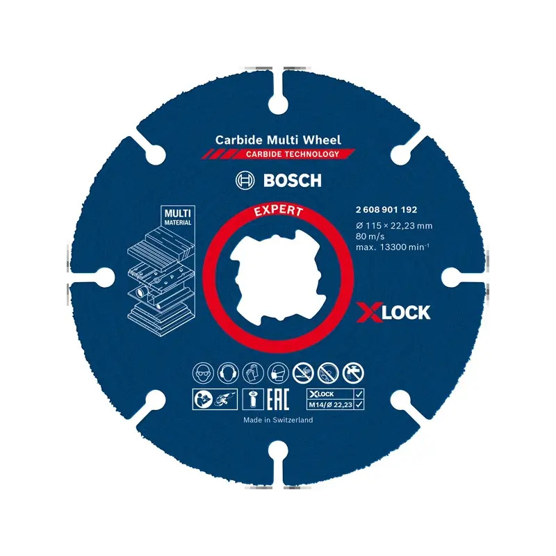 Disco abrasivo EXPERT Carbide Multi Wheel X-LOCK, 115 mm, 22,23 mm 2608901192 Bosch Disco abrasivo EXPERT Carbide Multi Wheel X-LOCK, 115 mm, 22,23 mm 2608901192 Bosch