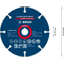 EXPERT Carbide Multi Wheel: 76 x 10mm - 1220683407