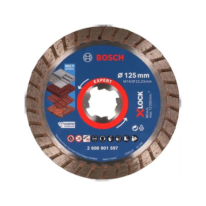 Discos abrasivos com diamante X-LOCK EXPERT MultiMaterial, 125 x 22,23 x 2,4 x 12 mm 2608901597 Bosch Discos abrasivos com diamante X-LOCK EXPERT MultiMaterial, 125 x 22,23 x 2,4 x 12 mm 2608901597 Bosch