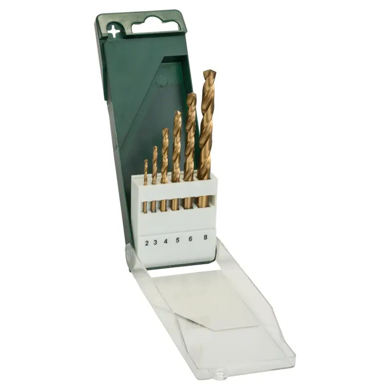 Conjunto de 6 brocas para metal HSS-TiN, DIN 3382,0 3,0 4,0 5,0 6,0 8,0 mm 2609255113 Bosch