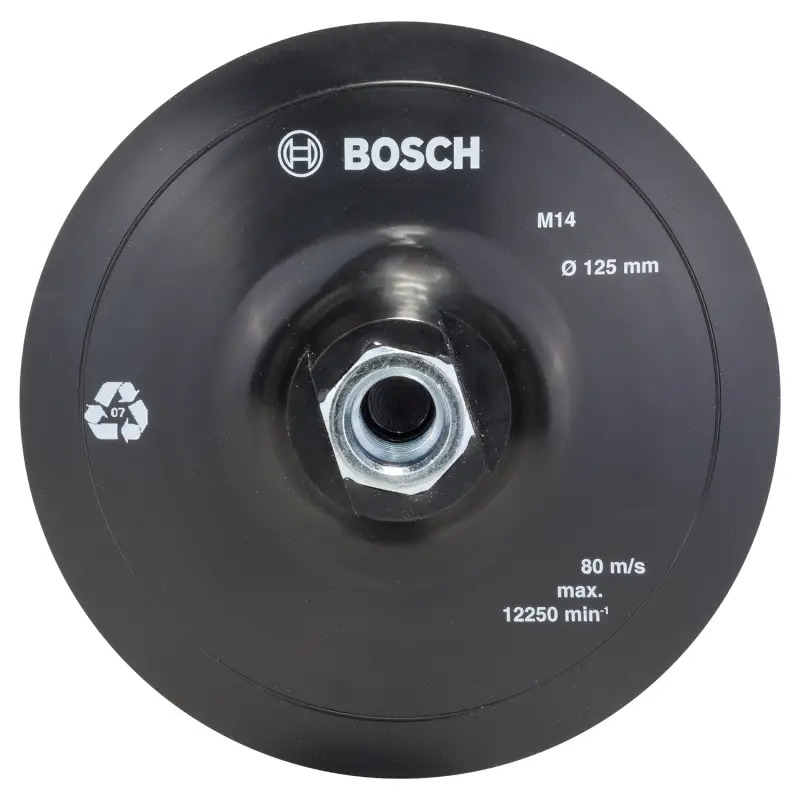 Placa de lixar de borracha para rebarbadoras, sistema de fixação autoaderente, 125 mm 2609256272 Bosch Placa de lixar de borracha para rebarbadoras, sistema de fixação autoaderente, 125 mm 2609256272 Bosch