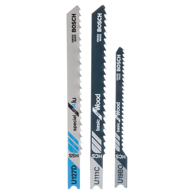Conjunto de 3 lâminas de serra vertical com encabadouro em UU 111 C U 19 BO U 127 D 2609256774 Bosch Conjunto de 3 lâminas de serra vertical com encabadouro em UU 111 C U 19 BO U 127 D 2609256774 Bosch
