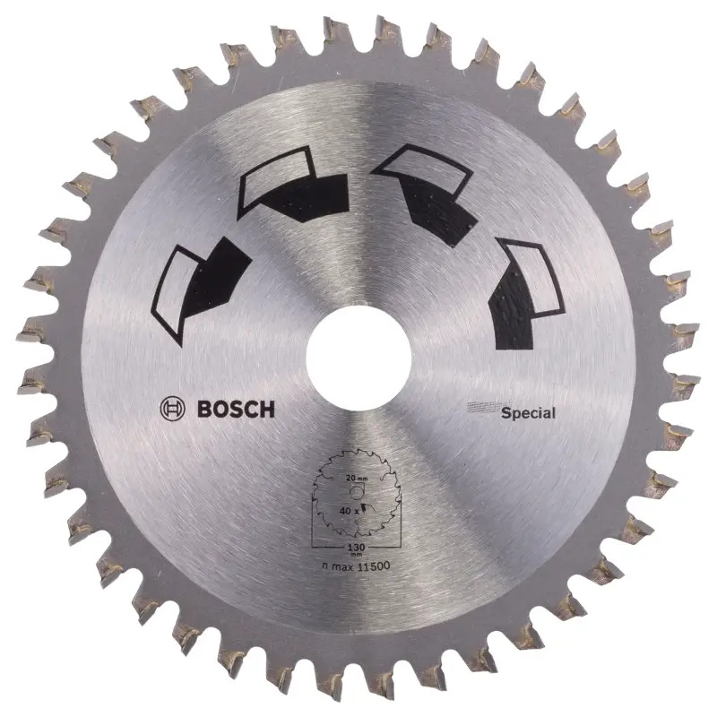 Disco de serra circular SPECIALD 130 mm orifício 20 mm de 40 2609256884 Bosch Disco de serra circular SPECIALD 130 mm orifício 20 mm de 40 2609256884 Bosch
