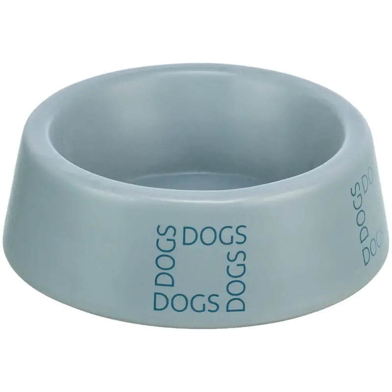 Gamela Em Ceramica "dogs" 0,4 Lt/ø16 Cm cinza/azul Trixie