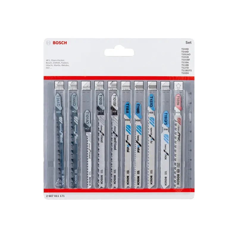 Conjunto de 10 lâminas de serra vertical All in One 2607011171 Bosch Conjunto de 10 lâminas de serra vertical All in One 2607011171 Bosch
