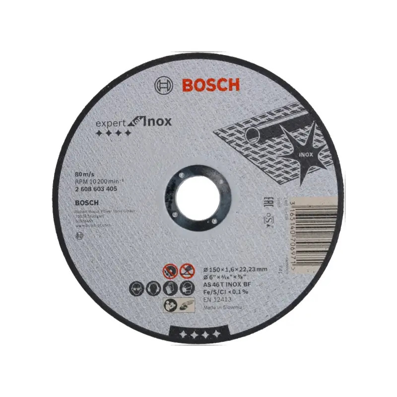 Disco abrasivo PRO Stainless Steel and Metal, 150 x 1,6 x 22,23 mm 2608603405 Bosch Disco abrasivo PRO Stainless Steel and Metal, 150 x 1,6 x 22,23 mm 2608603405 Bosch