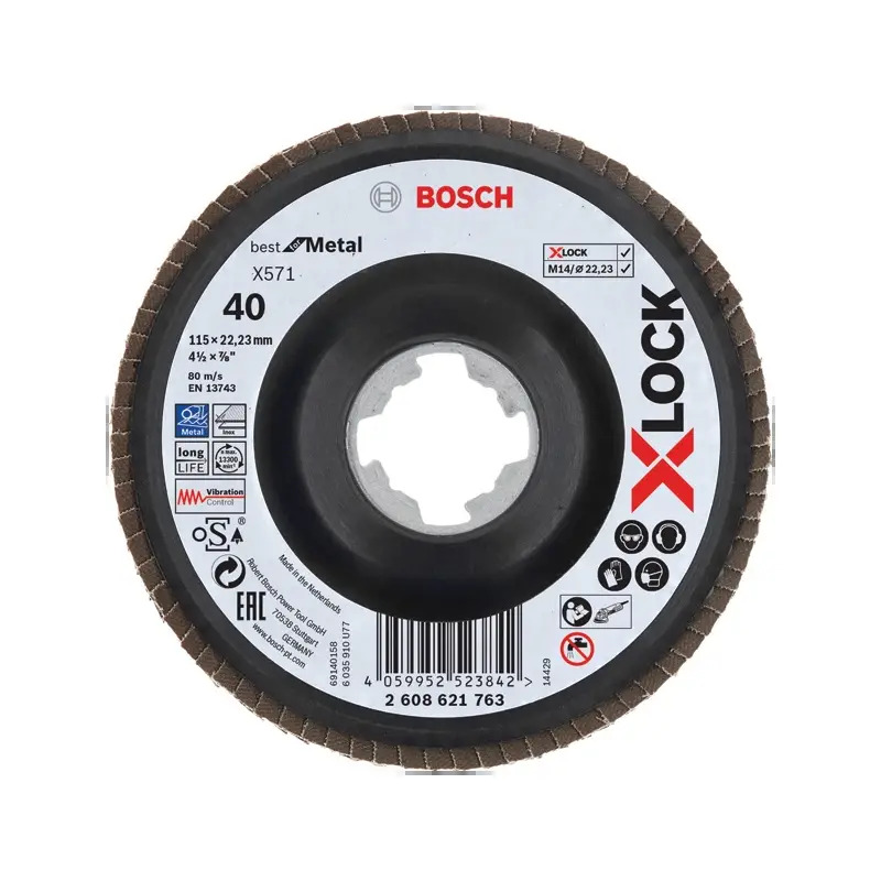 Disco de lamelas PRO X571 X-Lock, 115 mm, G40 2608621763 Bosch Disco de lamelas PRO X571 X-Lock, 115 mm, G40 2608621763 Bosch