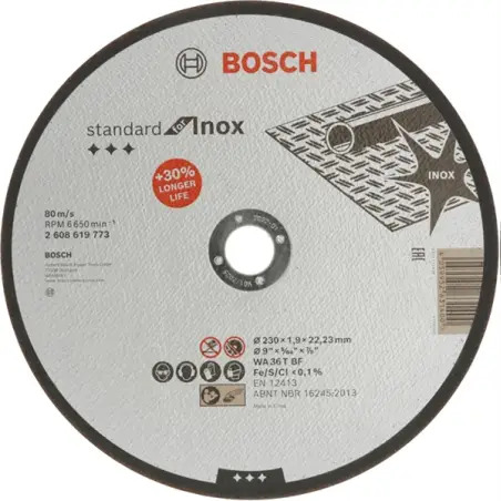 Disco Recto Standard Inox 230x1.9mm Bosch - 1220684195
