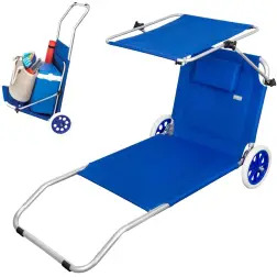 Cadeira de Praia Azul com Rodas e Pála 62610 Aktive - 1180040062