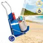 Cadeira de Praia Azul com Rodas e Pála 62610 Aktive Cadeira de Praia Azul com Rodas e Pála 62610 Aktive