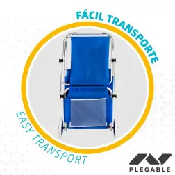 Cadeira de Praia Azul com Rodas e Pála 62610 Aktive #1 - 1180040062