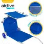 Cadeira de Praia Azul com Rodas e Pála 62610 Aktive Cadeira de Praia Azul com Rodas e Pála 62610 Aktive